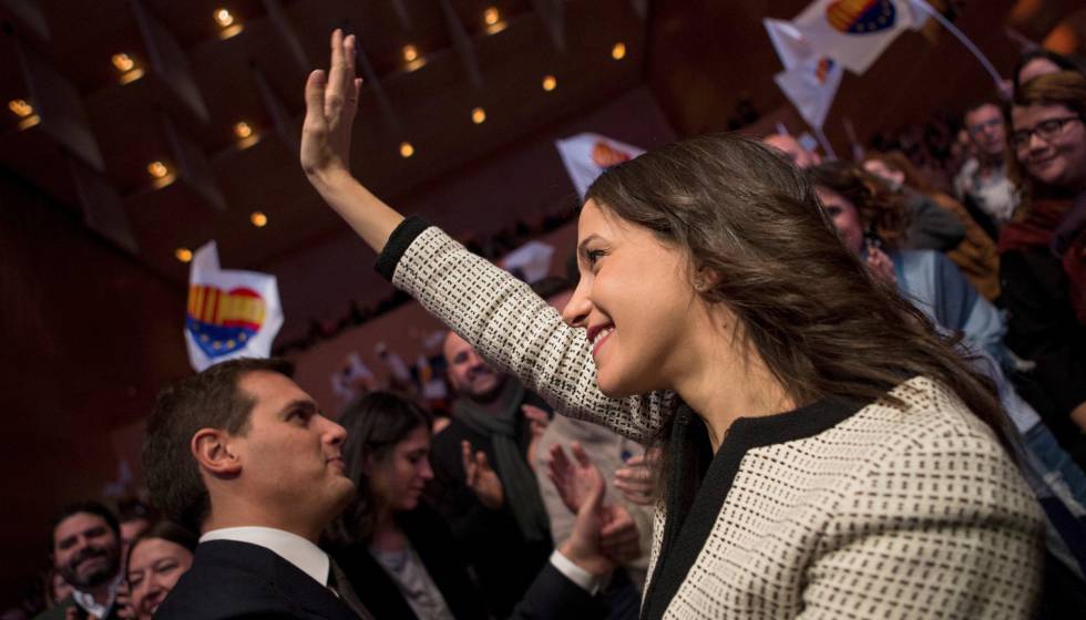 Inés Arrimadas y Albert Rivera en un acto de Ciudadanos en Girona