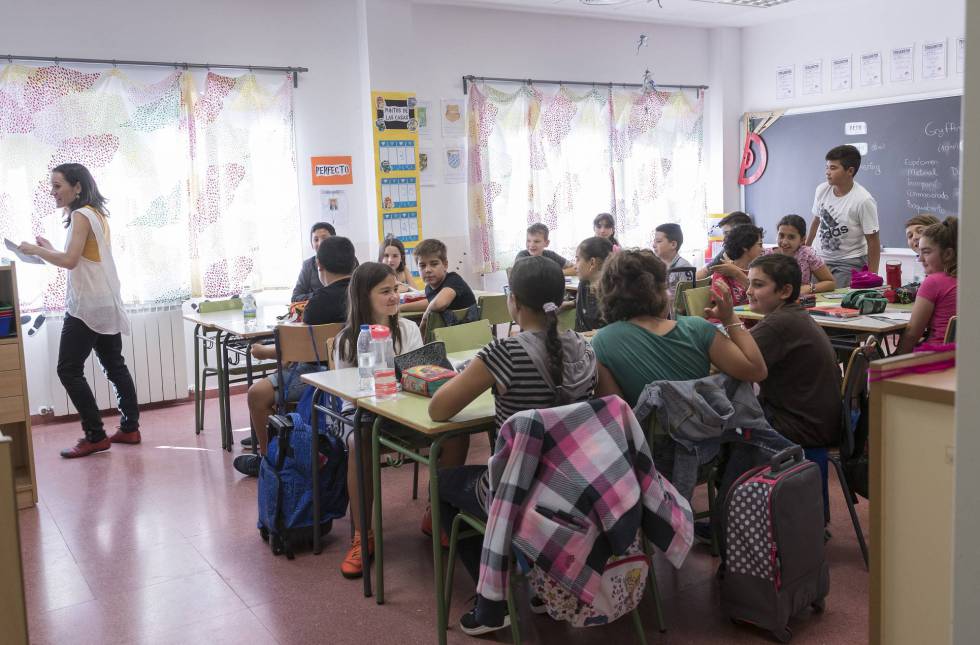 Imagen de archivo de un aula en la Comunidad de Madrid.
