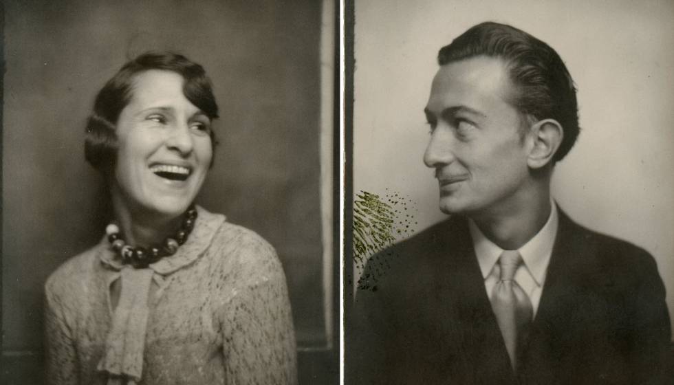 Autorretratos de Gala y DalÃ­ en un fotomatÃ³n, en 1929. rn rn 