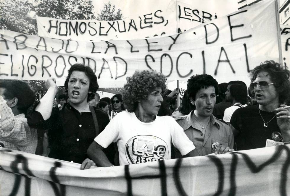 Primera manifestación del Orgullo en Madrid, celebrada en 1978.