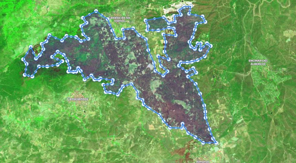 mapa de madrid por satelite Así se vio desde el espacio el mayor incendio en la región de 