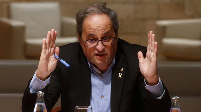 Quim Torra, en una reunión el miércoles.
