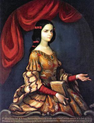 Descendiente de españoles, sor Juan Inés de la Cruz, a la derecha, nació en México en 1651. Brillante, culta, aguda y sensible, reivindicó el papel de las oprimidas mujeres