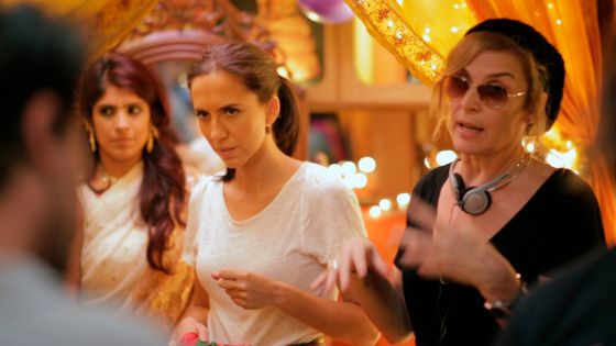 Un momento del rodaje de 'Rastros de sándalo'.