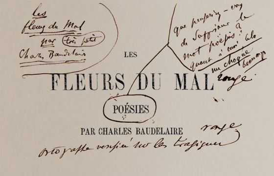 Pruebas de imprenta de 'Las flores del mal', según figuran en la web de la editorial Les Saints Pères. 