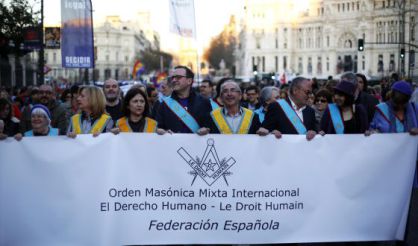 Spanish masons march on International Women’s Day.
