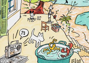 C&oacute;mic 'Los Garriris pescando', de Mariscal (1985).