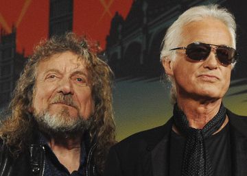 De izquierda a derecha, John Paul Jones, Robert Plant y Jimmy Page en 2012. 