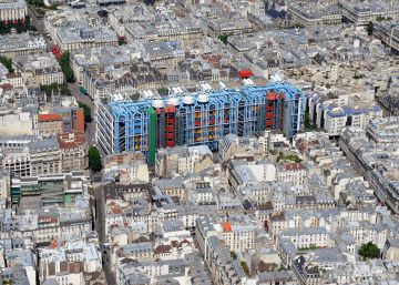 Vista a&eacute;rea del Centro Pompidou en 2010.