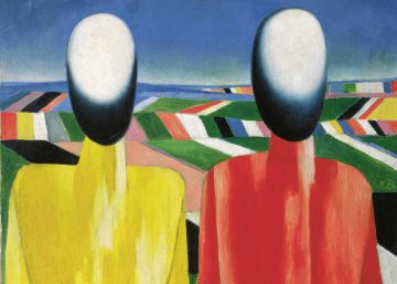 A la derecha, 'Campesinos' (1930), de Mal&eacute;vich.