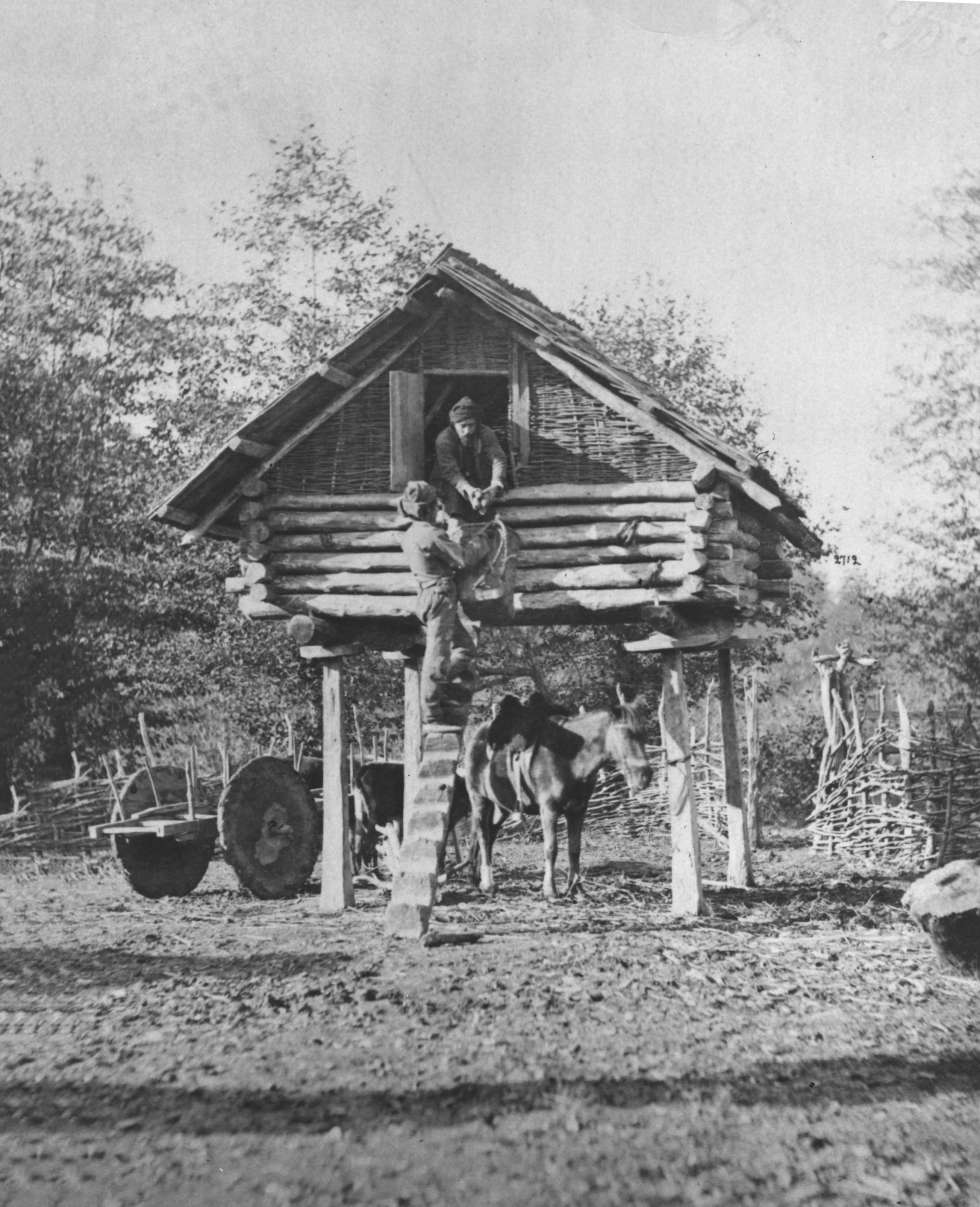 Un granero en Georgia en torno a 1900.