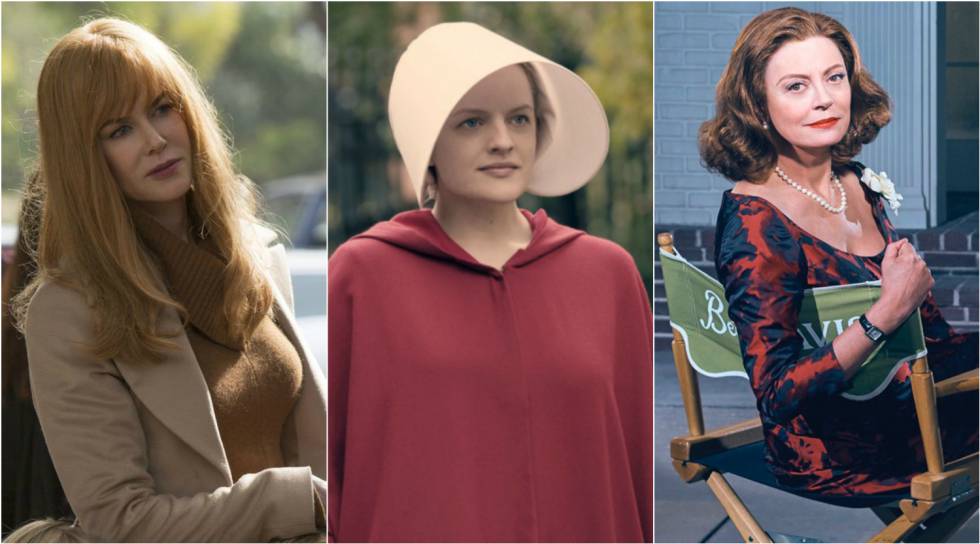 Nicole Kidman en 'Big Little Lies', Elizabeth Moss en 'The Handmaid's Tale' y Susan Sarandon en 'Feud'.