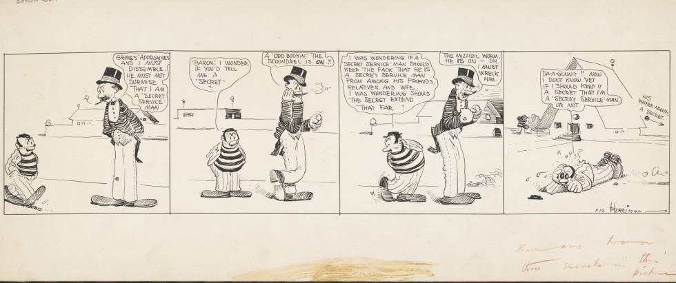 'Baron Bean', tira cómica de 1918 del artista George Herriman, expuesta en el Museo Reina Sofía.