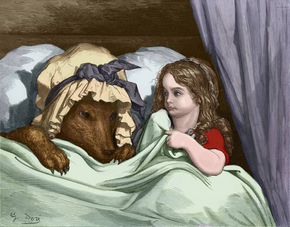 'Caperucita Roja y el Lobo', grabado de Gustave Doré. 