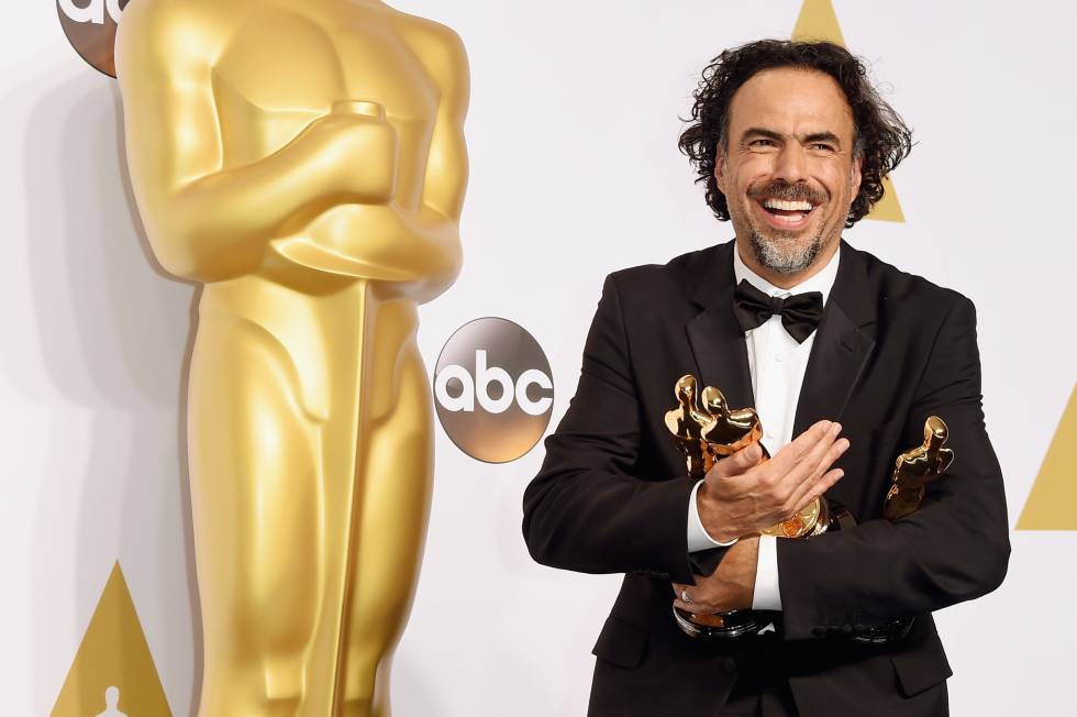 Alejandro González Iñárritu y sus tres 'oscars' por 'Birdman': Mejor Película, Mejor Director y Mejor Guion.