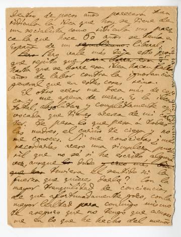 Carta de Unamuno dirigida a su madre, Salomé de Jugo.