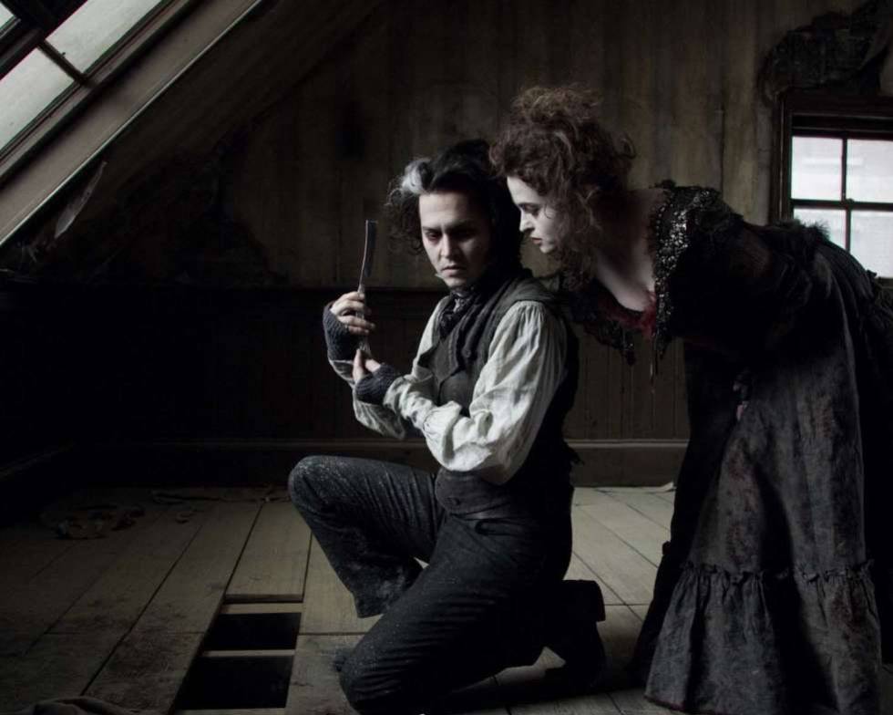 Johnny Depp y Helena Bonham-Carter en un fotograma de 'Sweeney Todd'.