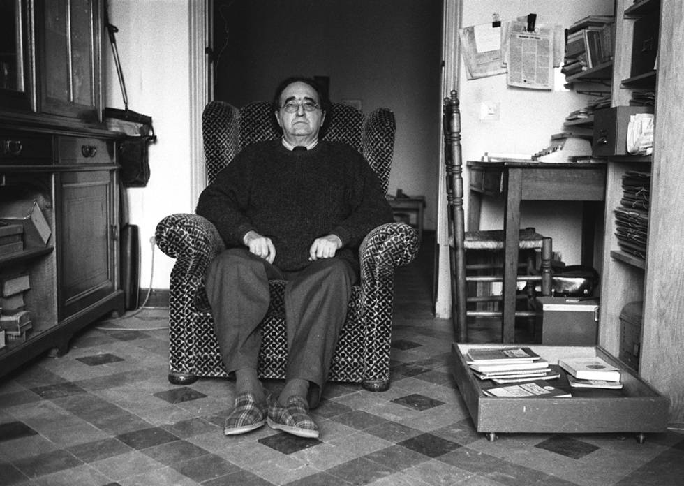 El escritor Rafael Sánchez Ferlosio, en su casa en noviembre de 1986.
