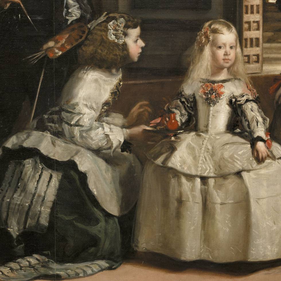 Detalle de María Agustina Sarmiento y la princesa Margarita de 'Las meninas', obra maestra de Velázquez que se exhibe en el Museo del Prado.