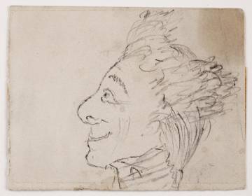 'Caricatura masculina', uno de los bocetos que Goya realizaba para que la pequeña Rosario repasara y aprendiera a trazar líneas.