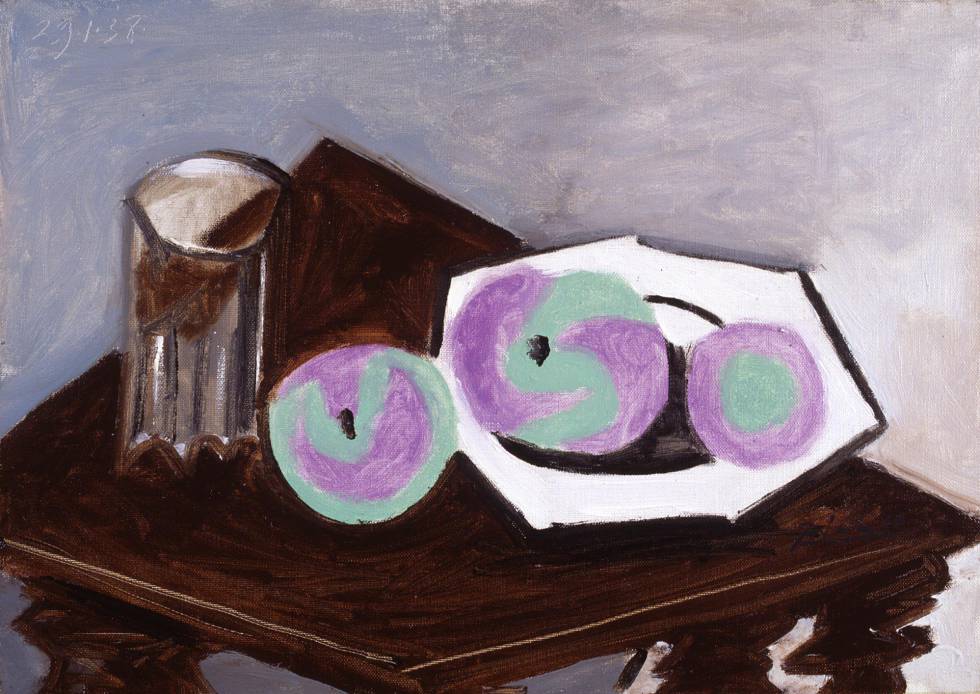 'Verre et comptoir aux fruits' (1938), obra de Picasso.