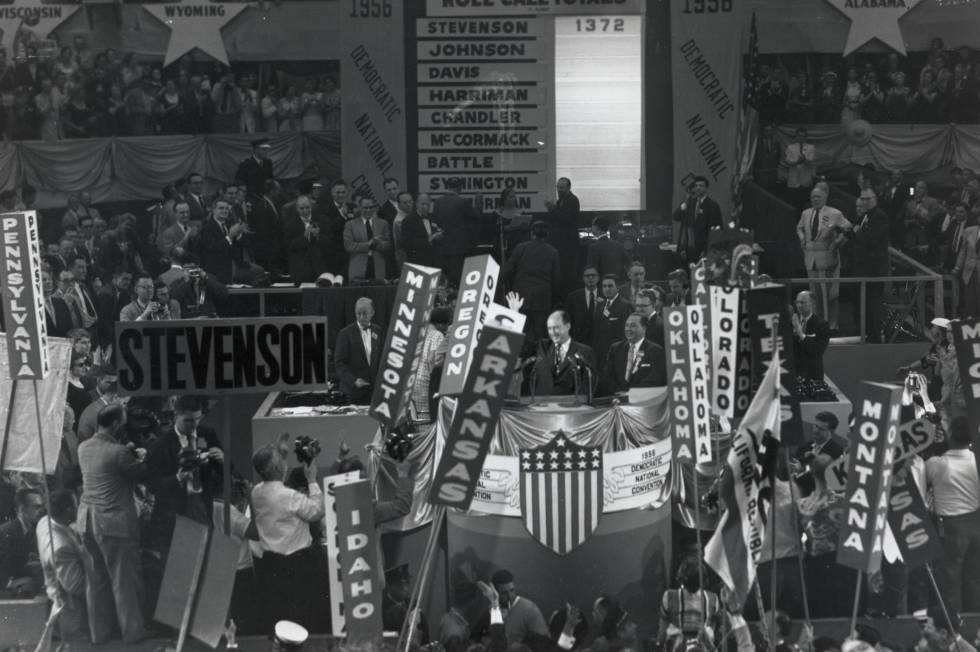 Imagen de la Convención Demócrata de 1956 en Chicago.