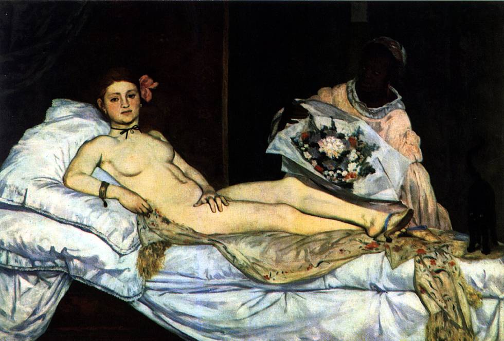 'Olympia' fue pintado por Ã‰douard Manet en 1863 y se expuso en el SalÃ³n de ParÃ­s en 1865.
