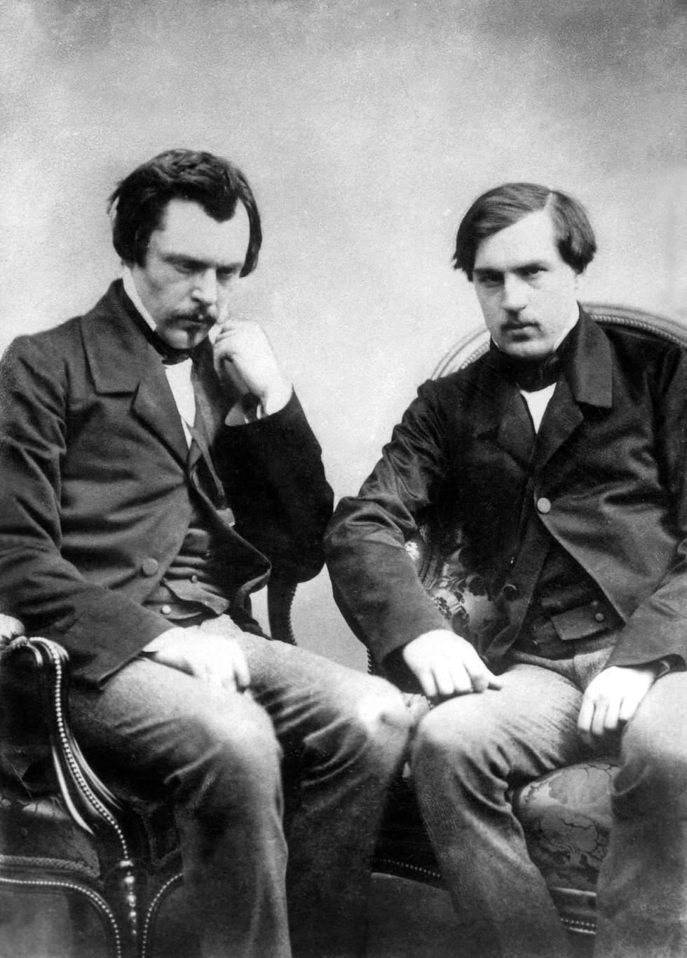 Edmond y Jules de Goncourt, fotografiados por Nadar en torno a 1855.Â 
