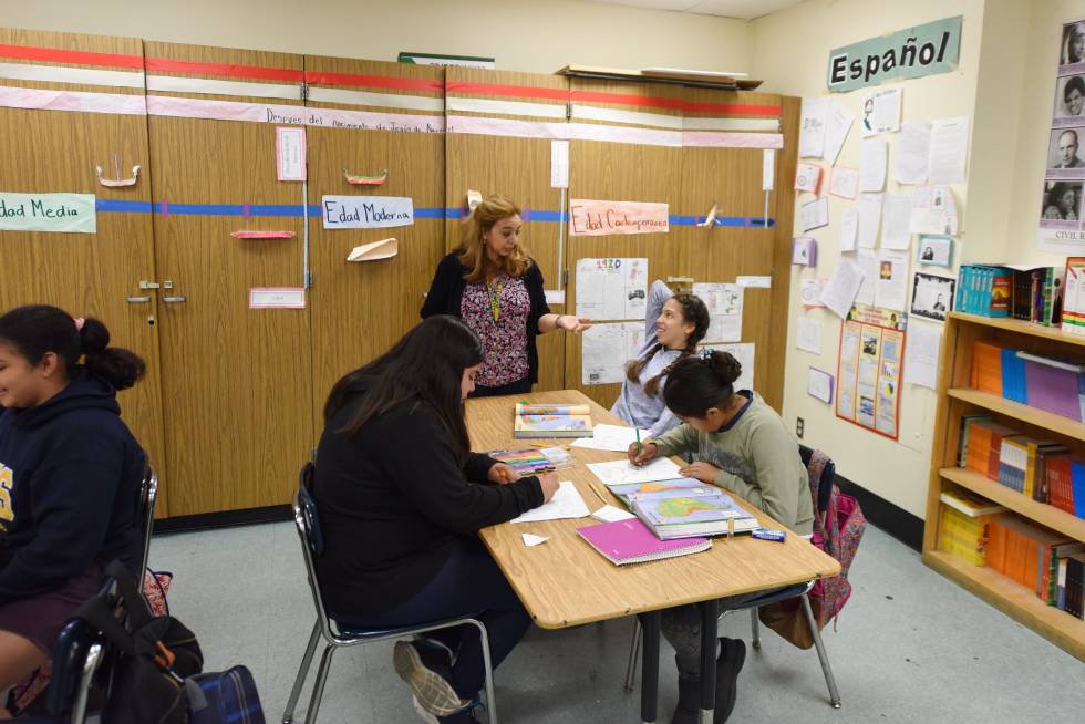 Clase de espaÃ±ol en un colegio de EE UU.