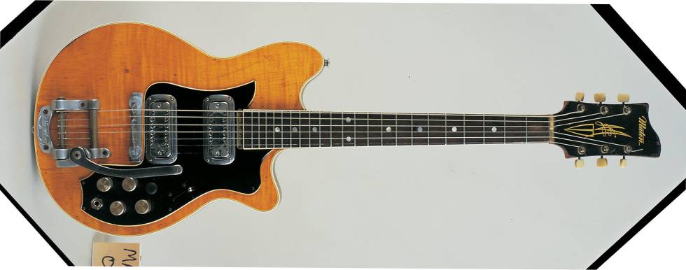 Una guitarra Maton Mastersound MS-500 como la que utilizó George Harrison.