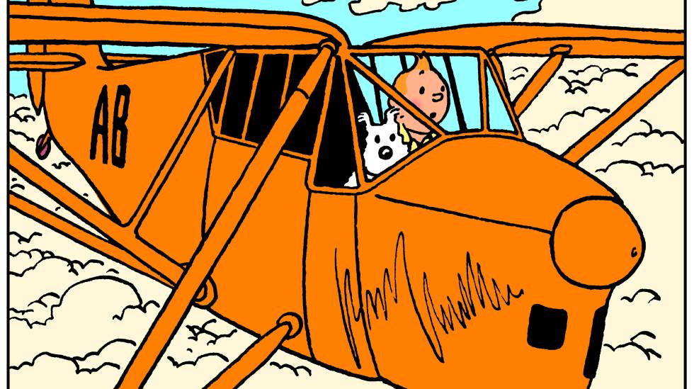 Tintin pilota un Puss Moth en Los cigarros del faraoÌn