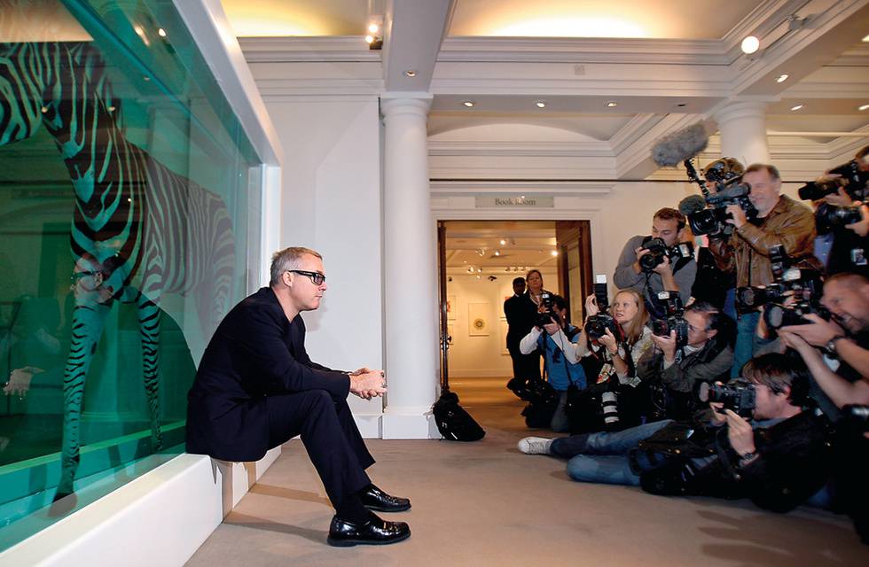 Damien Hirst, en 2008, el dÃa en que subastó sus obras en Sotheby's.