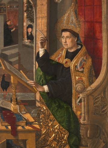 Detalle de San Agustín en su estudio (1477-1485).