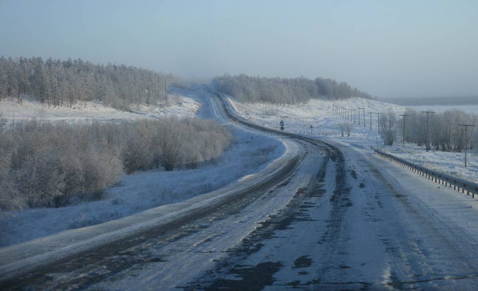 Un tramo de la Carretera de los Huesos, en la provincia rusa de KolimÃ¡.