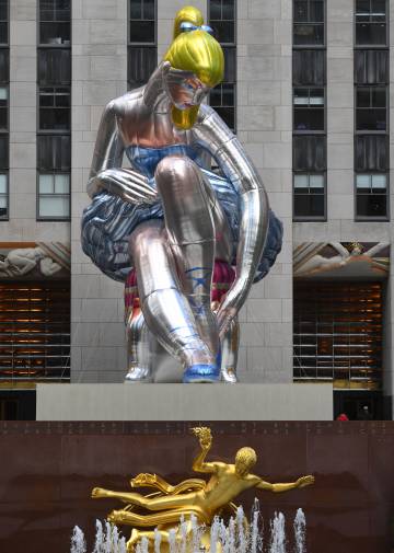 'Seated Ballerina', de Jeff Koons, en Nueva York en 2017.