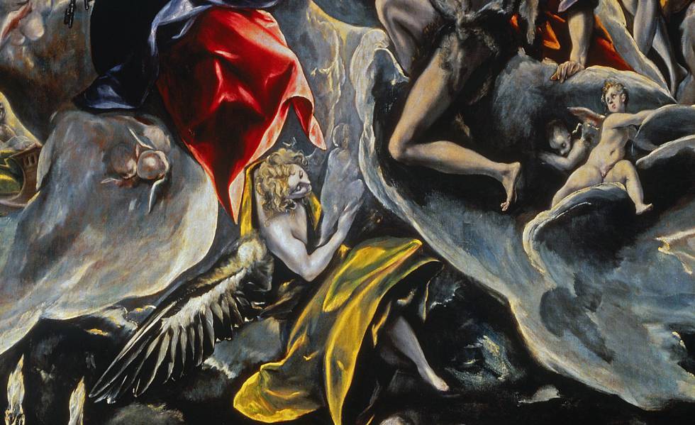 Un Ã¡ngel se hace cargo del alma del fallecido, en un fragmento de 'El entierro del conde Orgaz', del Greco.