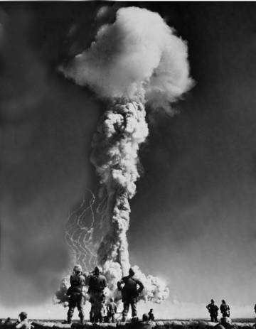 Ensayo con una bomba atÃ³mica en Nevada en 1952.