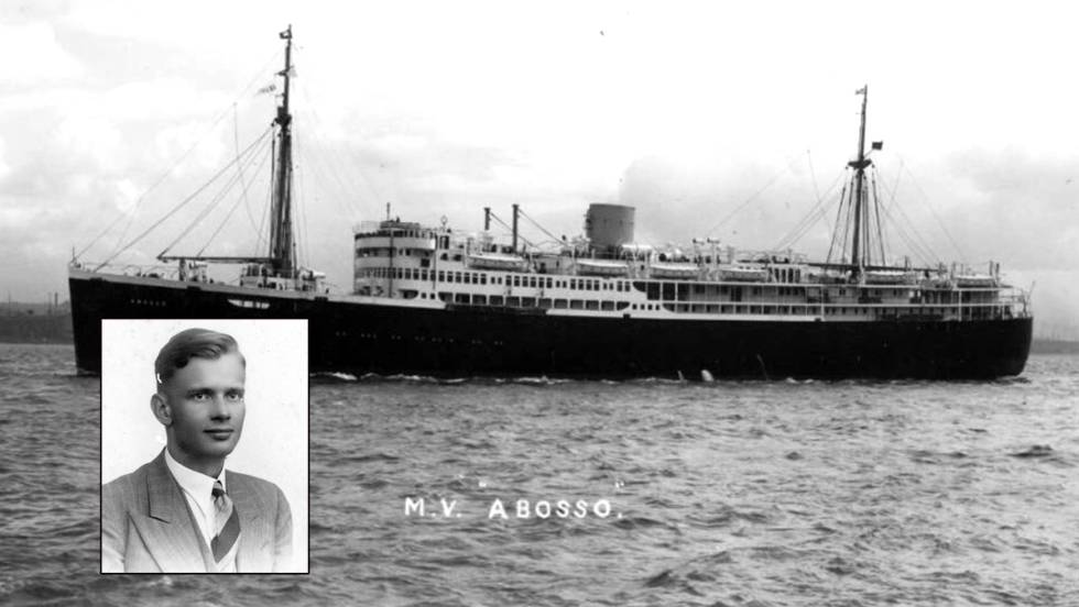 Ulrich Alexander Boschwitz y el barco 'Abosso', al bordo del que muriÃ³ en 1942.