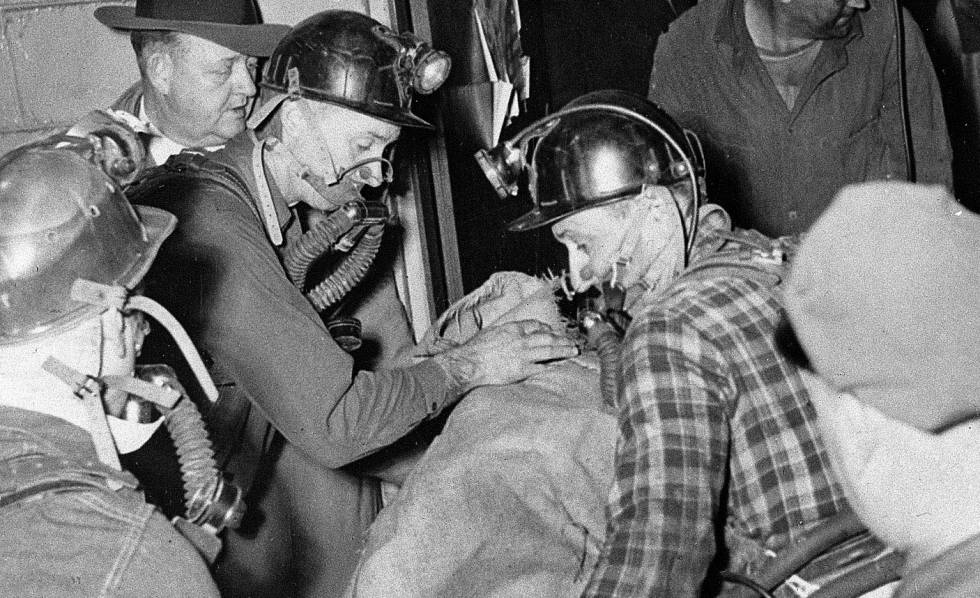 Rescate de un minero en Illinois en 1951.