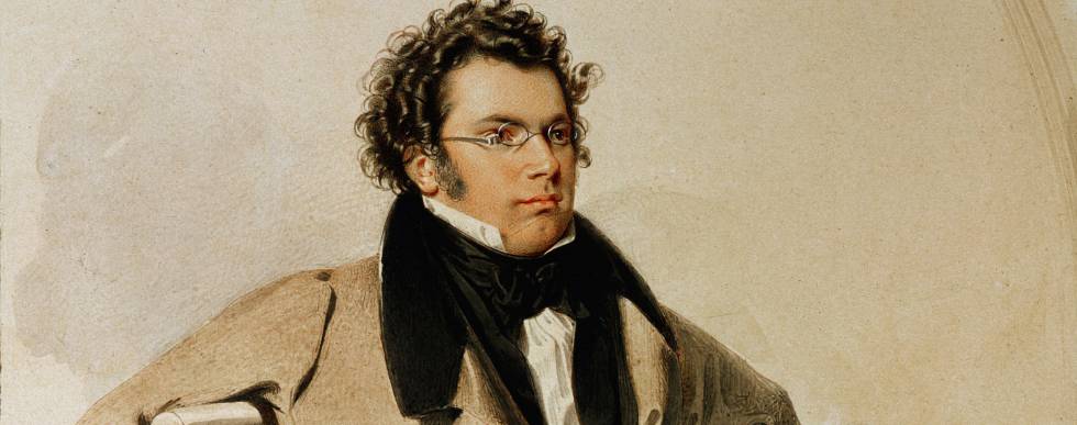 Franz Schubert, en una acuarela del pintor Rieder, de 1825.
