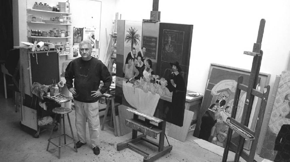 El artista en su atelier en Paris, en 2004.