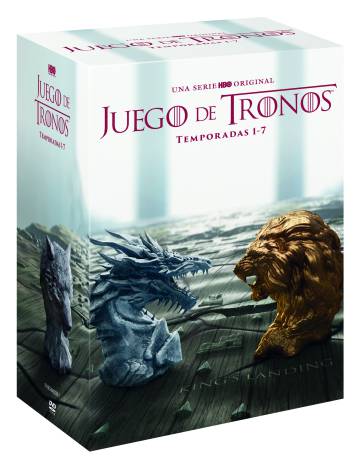 La caja con las primeras siete temporadas de Juego de tronos en DVD y Blu-Ray que HBO presentó en Londres.