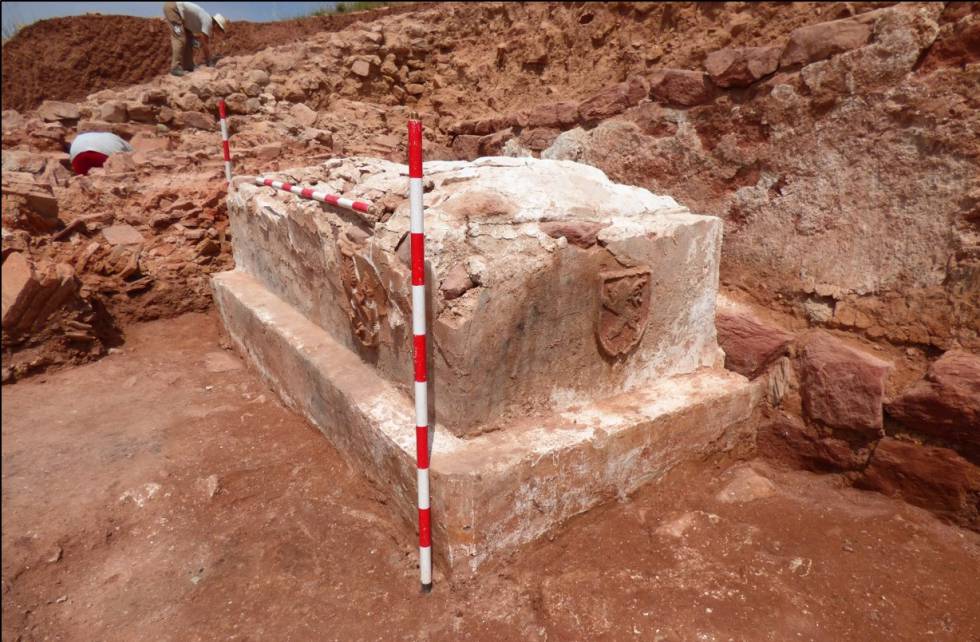 Sepulcro de los Los Leones hallado durante las excavaciones en Montiel.