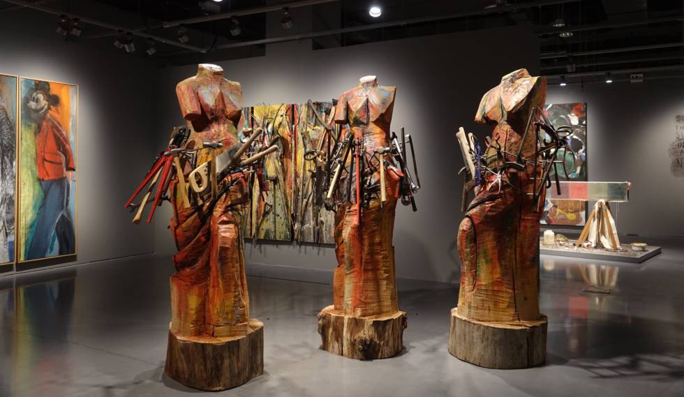 The play 'The wind and tools (glossary)', 2009, by Jim Dine, at the Center Pompidou in Málaga.