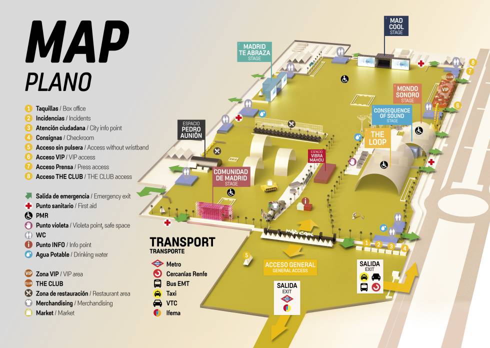Mad Cool 2019 enclosure map