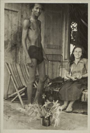 Wilfredo Lam, y su mujer Helena Holzer, en Lazaret de la Pointe-du-Bout, finales de abril,1941