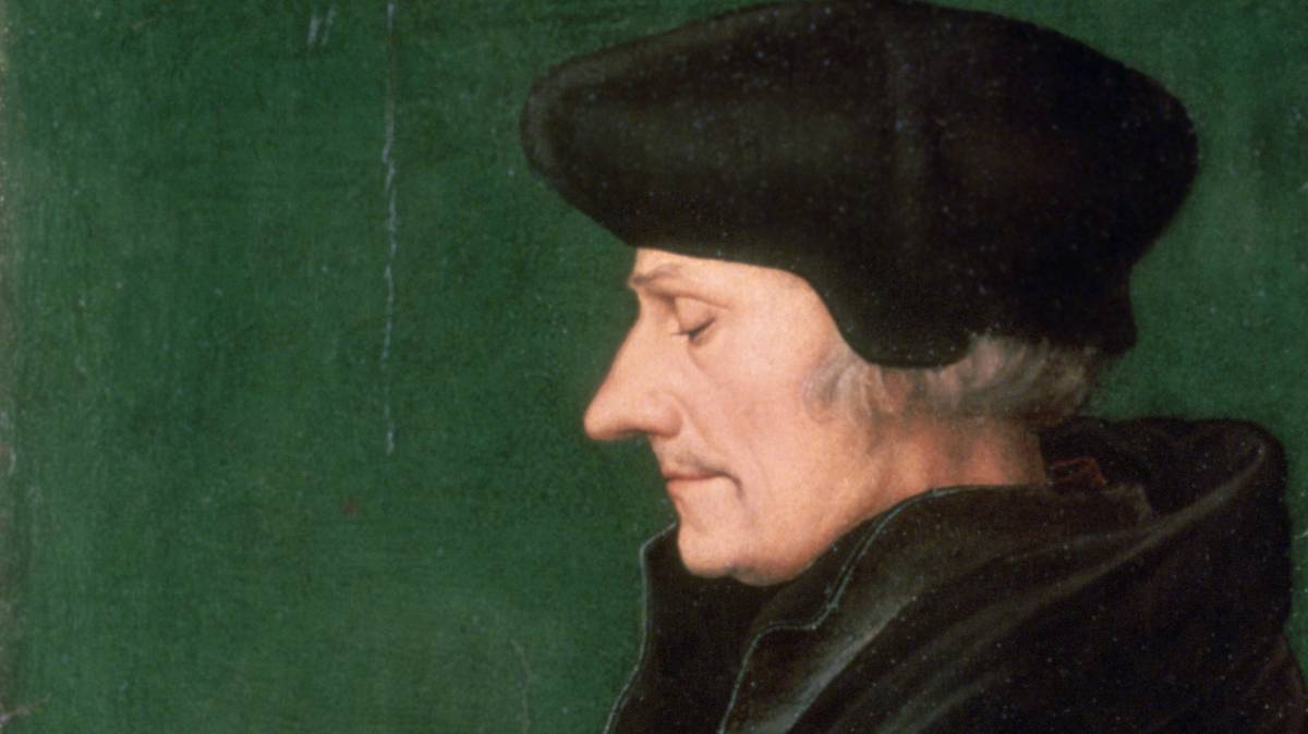 Erasmo de Róterdam, retratado por Holbein.