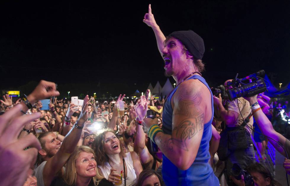 Macaco in his performance during the last edition of Rototom.