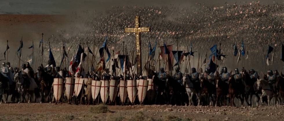 El ejército cruzado camino de Hattin en 'El Reino de los Cielos'.