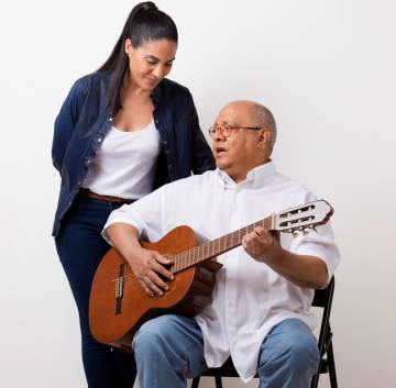 Cuban singer Haydée Milanés with her father, Pablo Milanés.